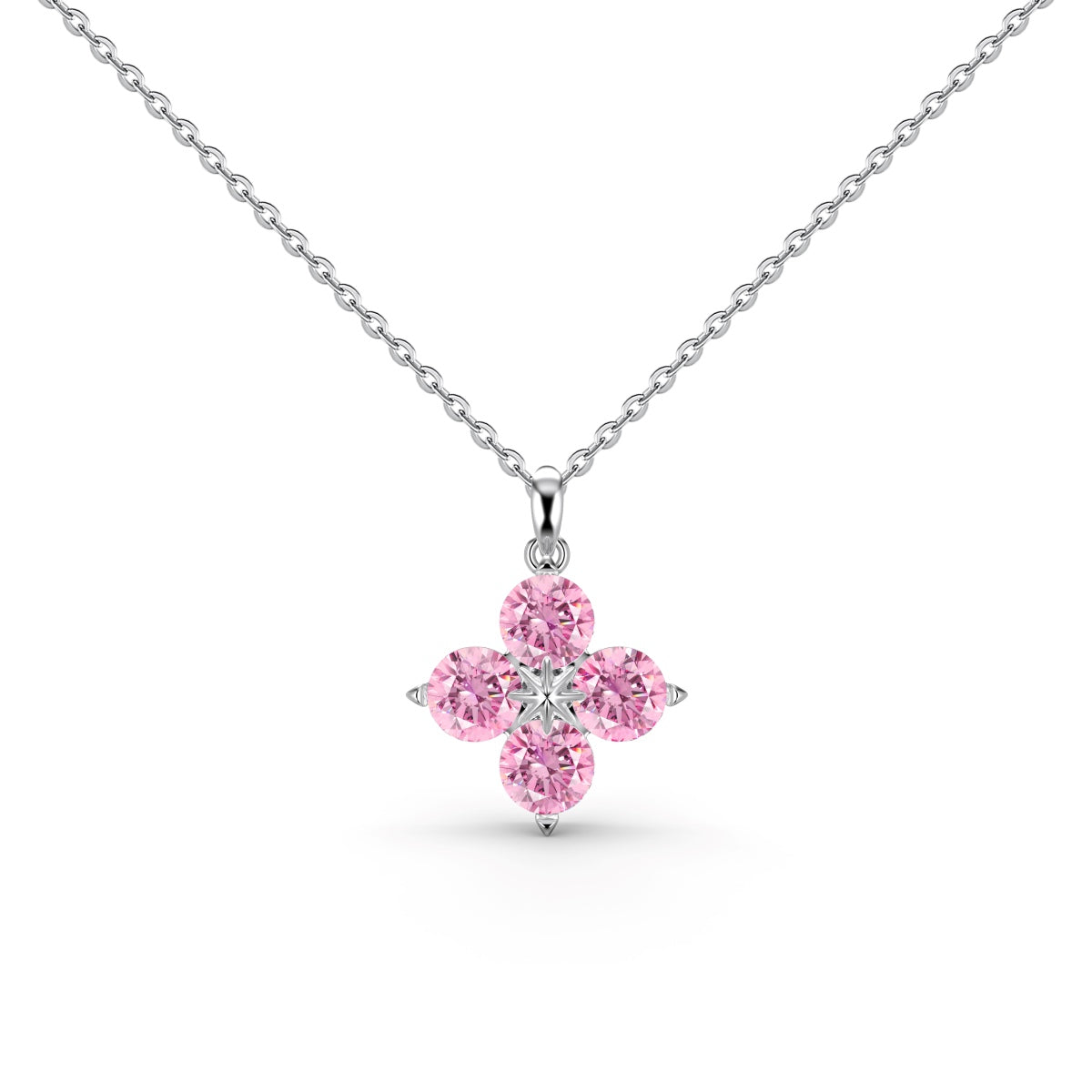 [Royal Jewellery]Four-Leaf Clover And Eight-Pointed Star Necklace