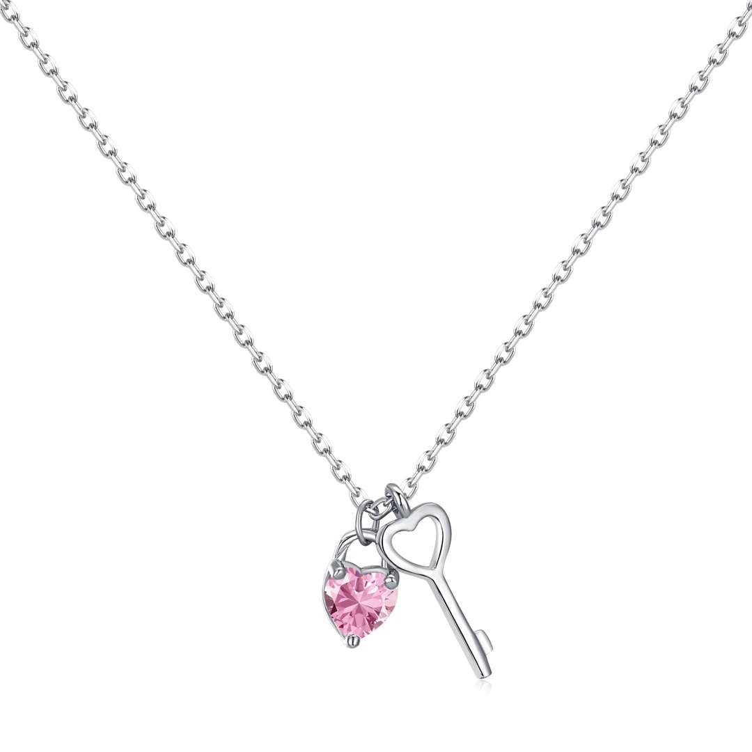 [Royal Jewellery]Unique Heart Shape Key Pendent Necklace