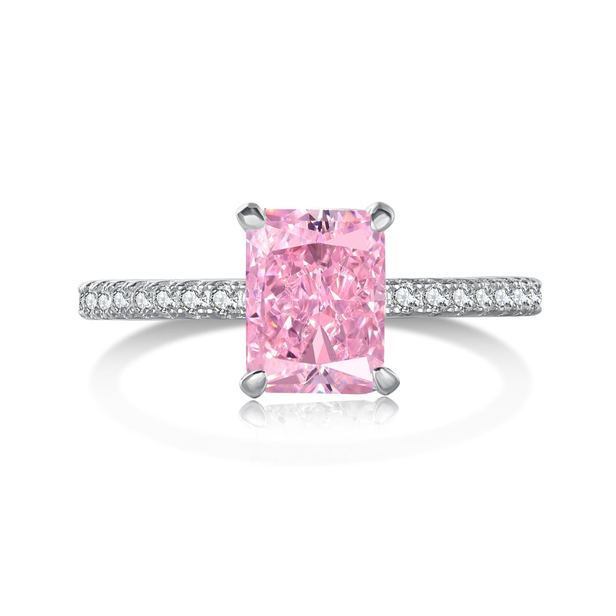 [Royal Jewellery]2.0 Carat Dazzling Sparkling Radiant Cut Party Ring