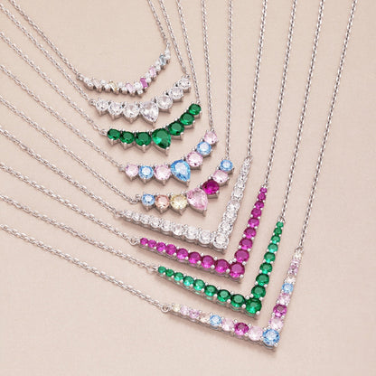 [Royal Jewellery]Dainty Colorful Heart Necklace