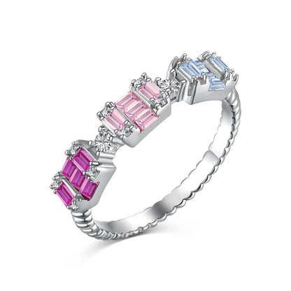 [Royal Jewellery]Unique Colorful Emerald Cut Party Ring