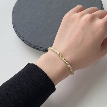 [Royal Jewellery]Ornate Dazzling Round Cut Tennis Bracelet