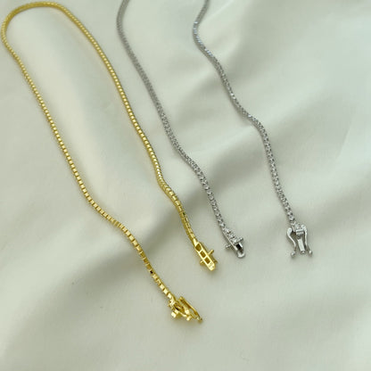 [Royal Jewellery]Delicate Round Shape Tennis Necklace