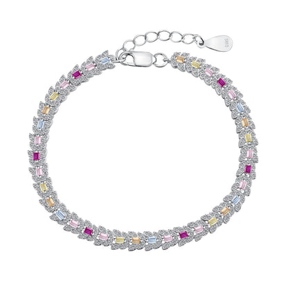 [Royal Jewellery]Delicate Colorful Multi Cut Daily Bracelet