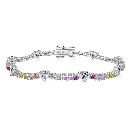 [Royal Jewellery]Romantic Heart Shape Round Cut Lover Bracelet