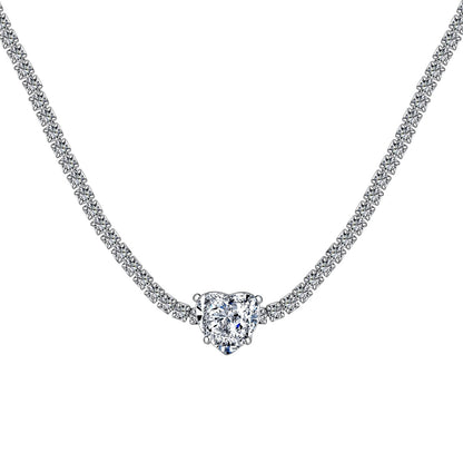 [Royal Jewellery]2.0 Carat Sparkling Tennis Heart Cut Necklace