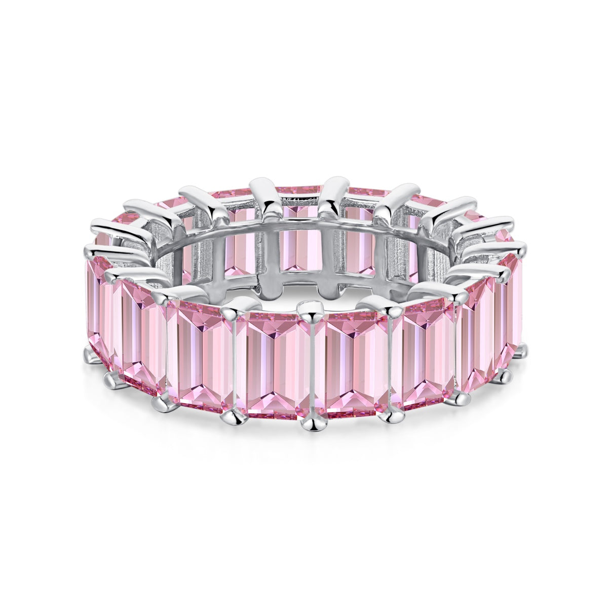[Royal Jewellery]0.75 Carat Elegant Emerald Cut Tennis Ring