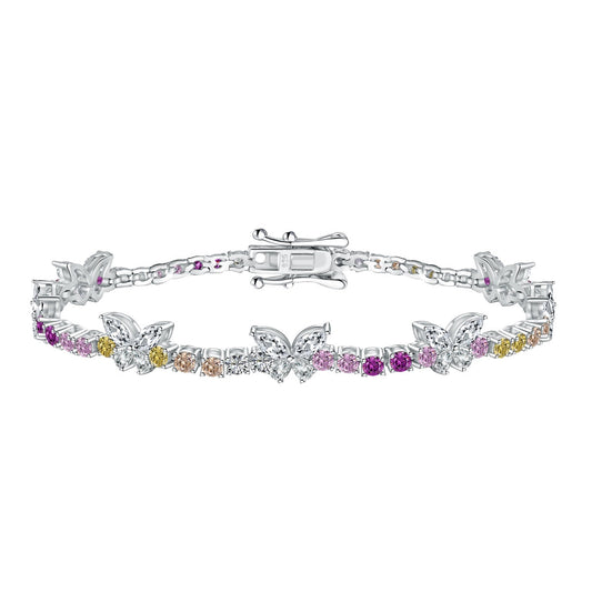 [Royal Jewellery]Ornate Colorful Butterfly Shape Round Cut Daily Bracelet