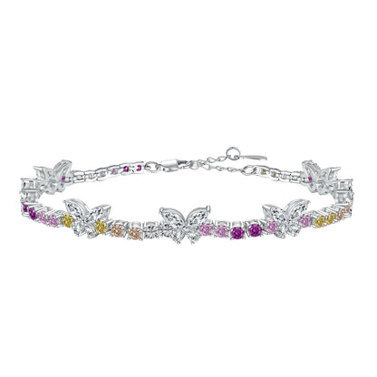[Royal Jewellery]Ornate Colorful Butterfly Shape Round Cut Daily Bracelet
