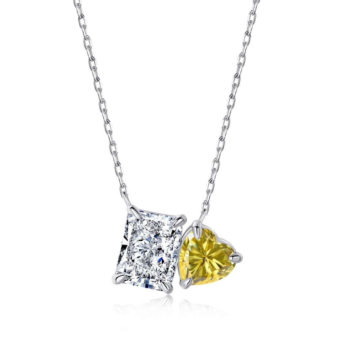 [Royal Jewellery]Dazzling Square & Heart Shape Necklace