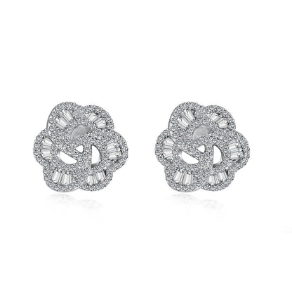 [Royal Jewellery]Exquisite Flower Shape Daily Earrings
