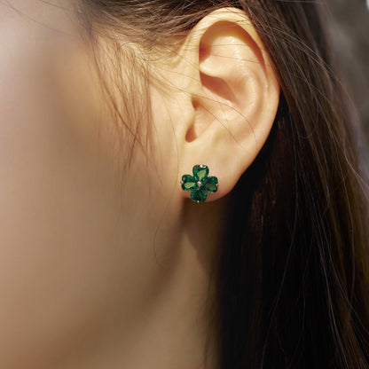 [Royal Jewellery]Four-Leaf Clover Ball Earrings