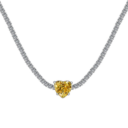 [Royal Jewellery]2.0 Carat Sparkling Tennis Heart Cut Necklace
