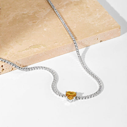[Royal Jewellery]2.0 Carat Sparkling Tennis Heart Cut Necklace