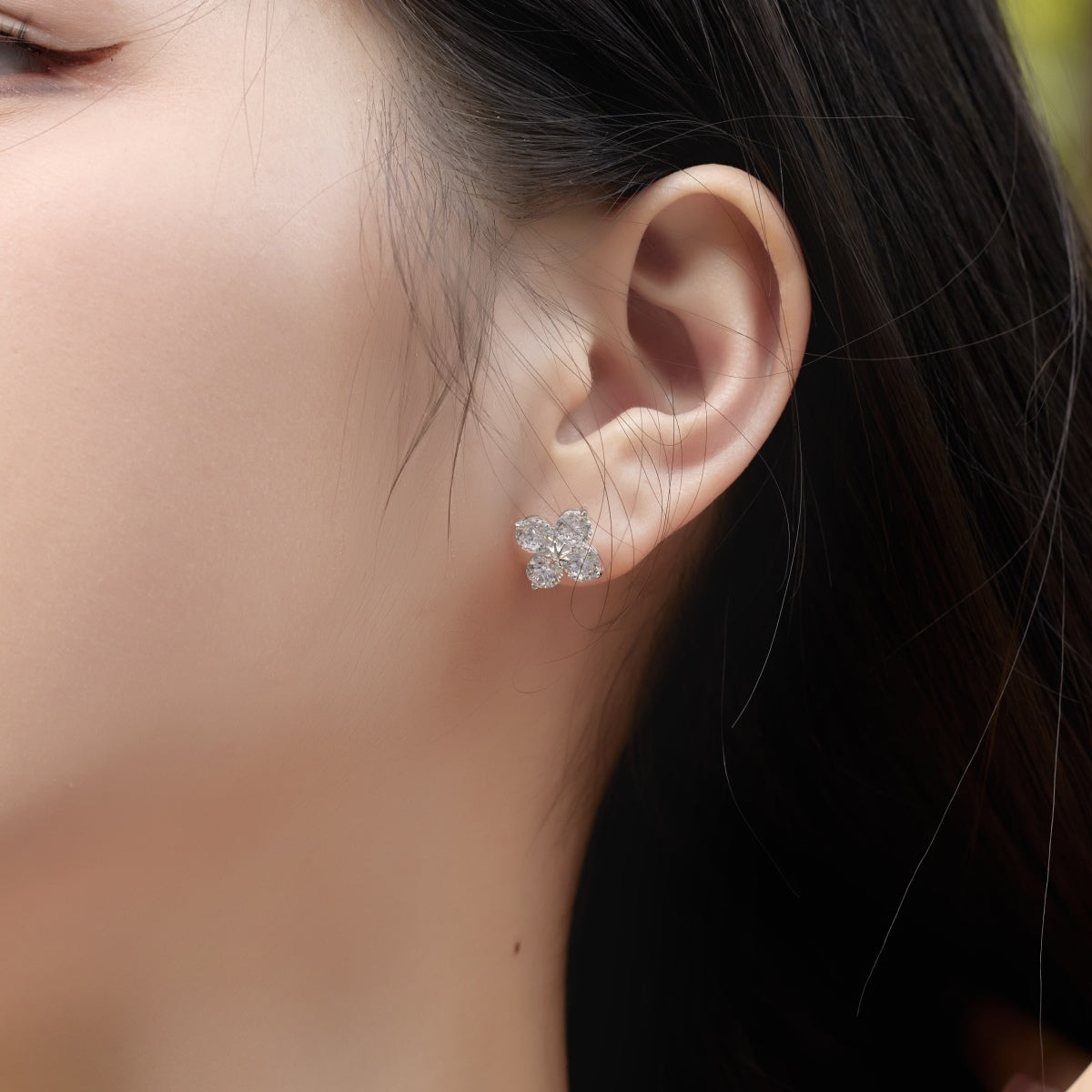 [Royal Jewellery]Four-Leaf Clover Eight-Pointed Star Earrings