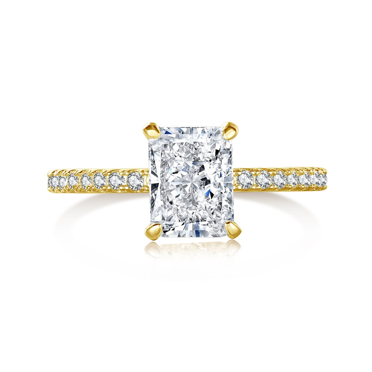 [Royal Jewellery]2.0 Carat Dazzling Sparkling Radiant Cut Party Ring