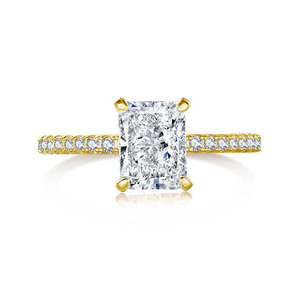[Royal Jewellery]2.0 Carat Dazzling Sparkling Radiant Cut Party Ring