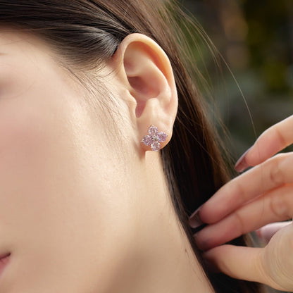 [Royal Jewellery]Four-Leaf Clover Eight-Pointed Star Earrings
