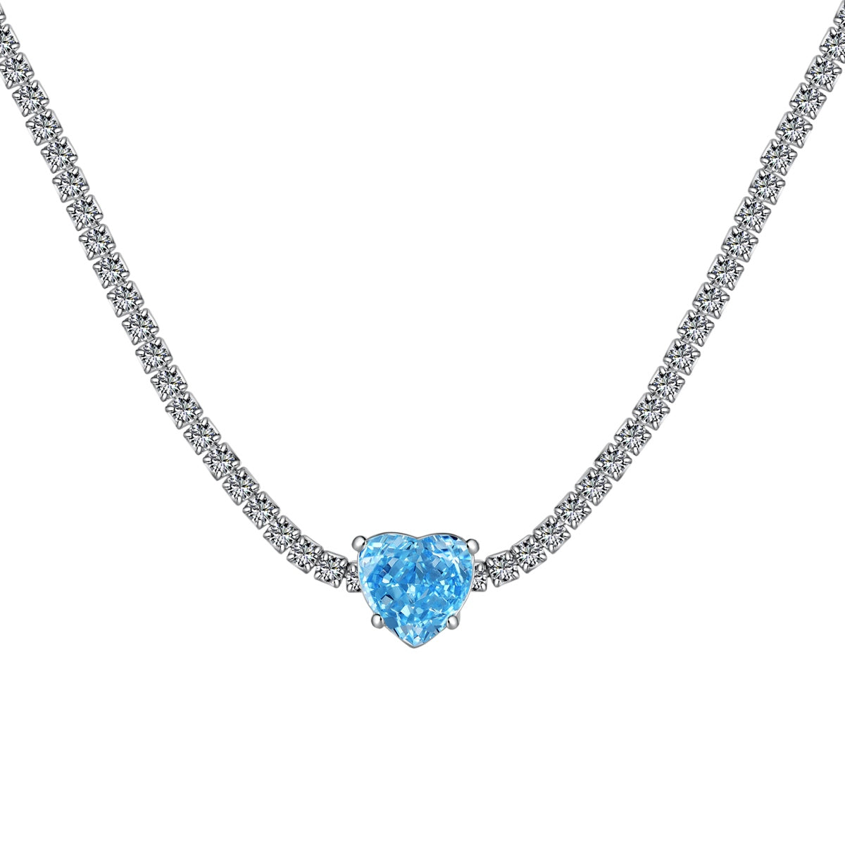 [Royal Jewellery]2.0 Carat Sparkling Tennis Heart Cut Necklace