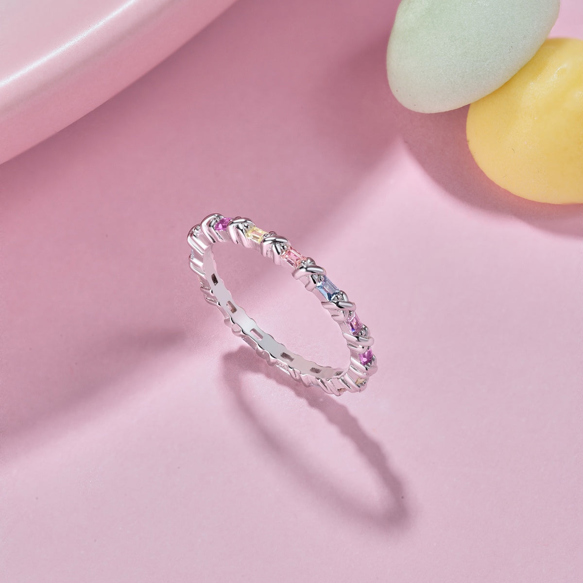 [Royal Jewellery]Charming Colorful Round Cut Daily Ring