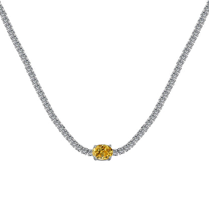 [Royal Jewellery]1.0 Carat Shining Oval Cut Necklace