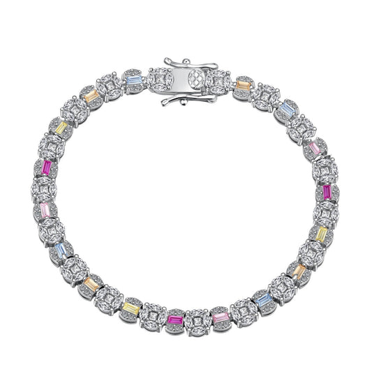 [Royal Jewellery]Dazzling Radiant Multi Cut Daily Bracelet