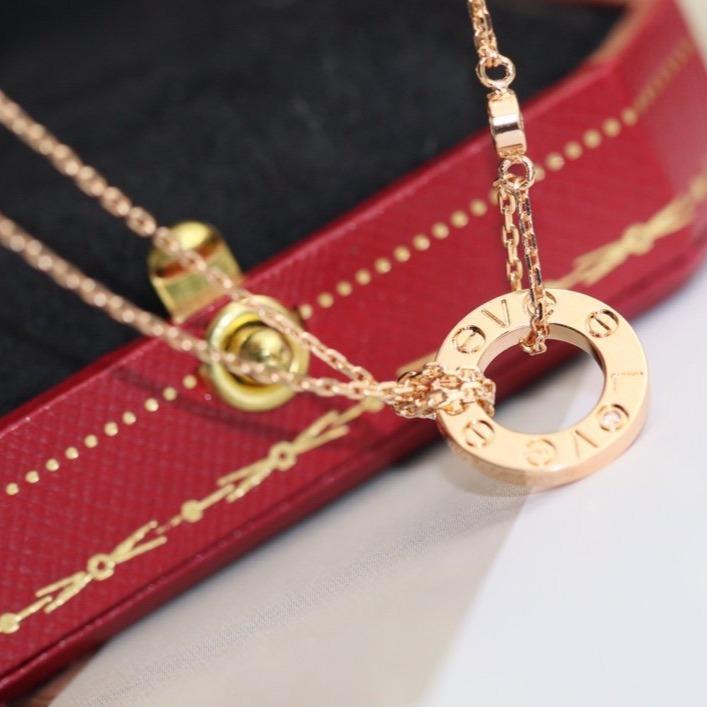 [Royal Jewellery]LOVE NECKLACE ADJUSTABLE ROSE GOLD 2 DIAMOND