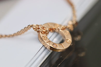 [Royal Jewellery]LOVE NECKLACE ADJUSTABLE ROSE GOLD 2 DIAMOND