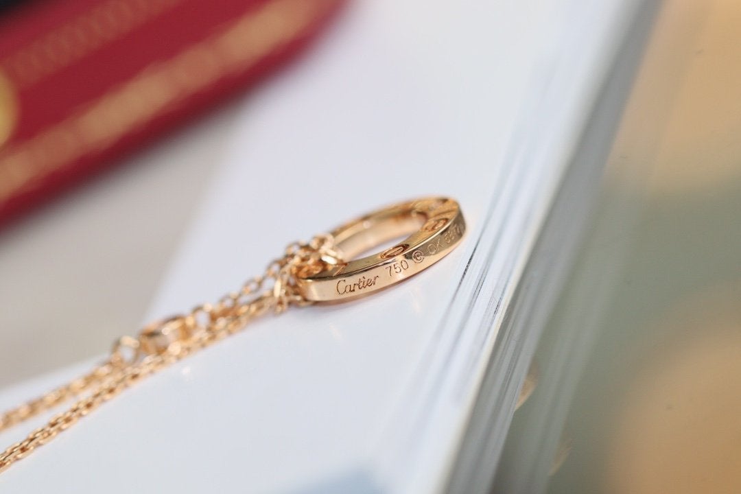 [Royal Jewellery]LOVE NECKLACE ADJUSTABLE ROSE GOLD 2 DIAMOND