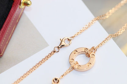 [Royal Jewellery]LOVE NECKLACE ADJUSTABLE ROSE GOLD 2 DIAMOND