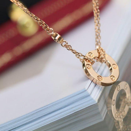 [Royal Jewellery]LOVE NECKLACE ADJUSTABLE ROSE GOLD 2 DIAMOND