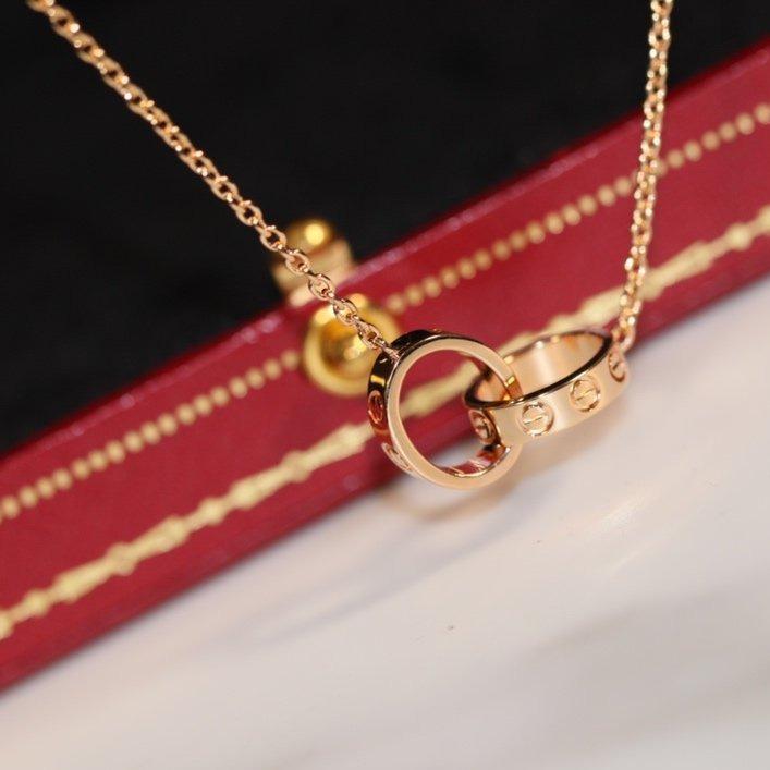 [Royal Jewellery]LOVE NECKLACE PINK GOLD AND SILVER