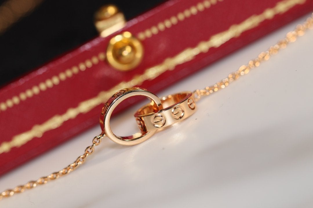 [Royal Jewellery]LOVE NECKLACE PINK GOLD AND SILVER