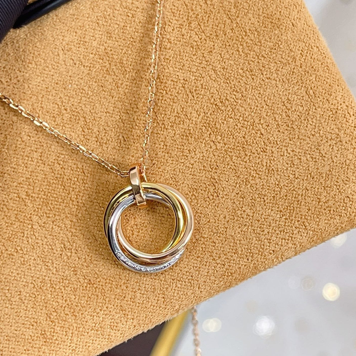 [Royal Jewellery]TRINITY NECKLACE SILVER GOLD PINK GOLD DIAMONDS