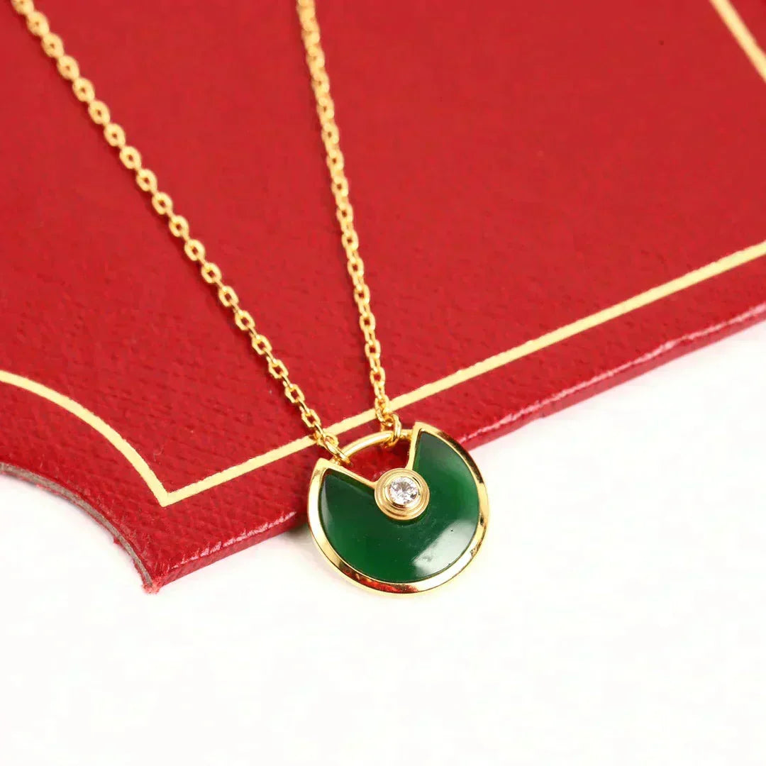 [Royal Jewellery]AMULETTE GOLD MALACHITE NECKLACE