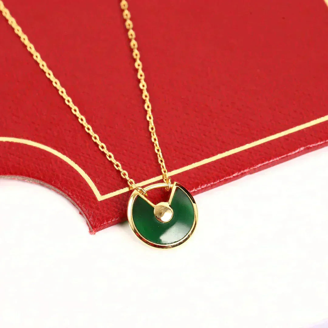 [Royal Jewellery]AMULETTE GOLD MALACHITE NECKLACE