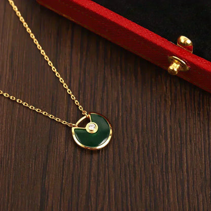 [Royal Jewellery]AMULETTE GOLD MALACHITE NECKLACE