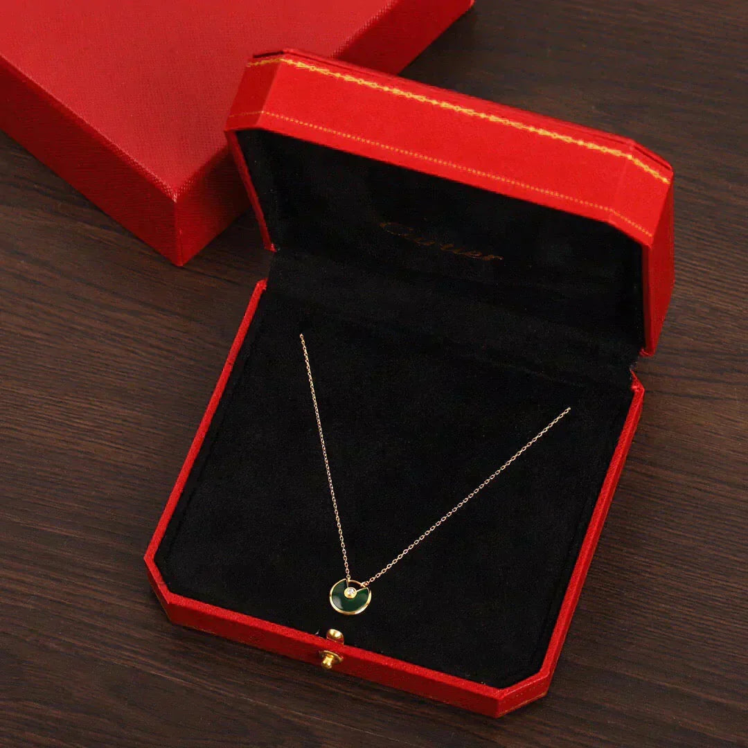 [Royal Jewellery]AMULETTE GOLD MALACHITE NECKLACE