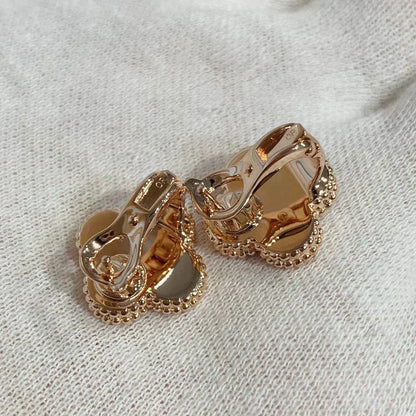 [Royal Jewellery]CLOVER MEDIUM 1 MOTIFS CARNELIAN  DIAMOND earrings