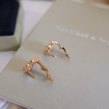 [Royal Jewellery]LUCKY PINK GOLD WHITE MOP EARRINGS