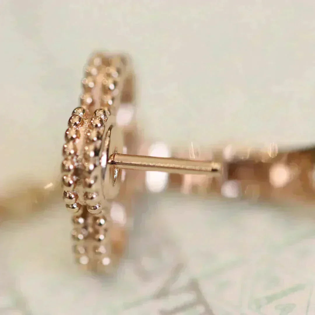 [Royal Jewellery]CLOVER MEDIUM 1 MOTIFS FUll DIAMOND EARRINGS