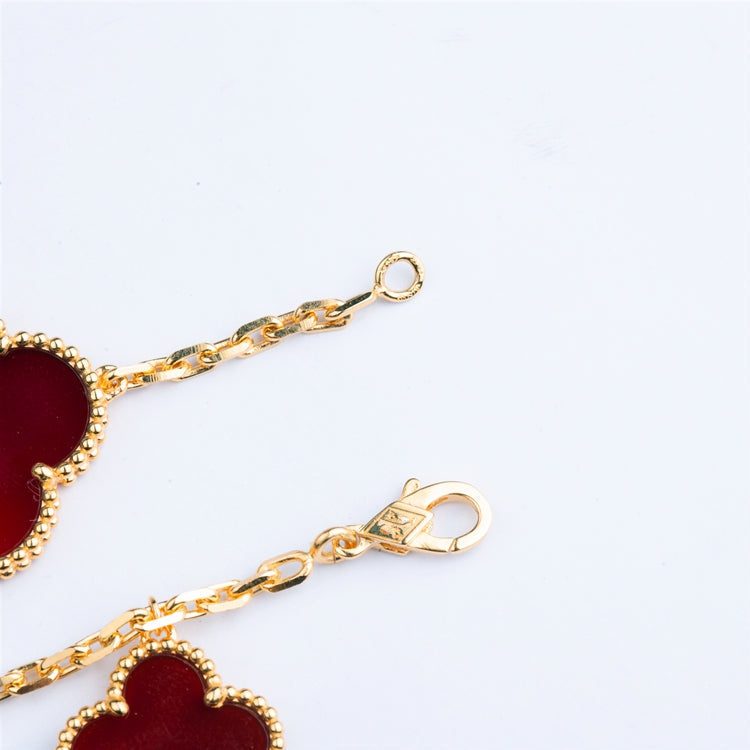 [Royal Jewellery]CLOVER BRACELET 5 MOTIFS CARNELIAN TIGER EYE