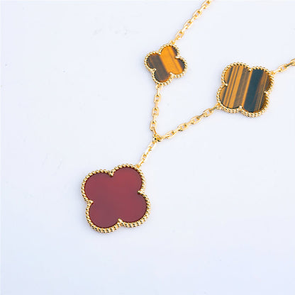 [Royal Jewellery]CLOVER BRACELET 5 MOTIFS CARNELIAN TIGER EYE