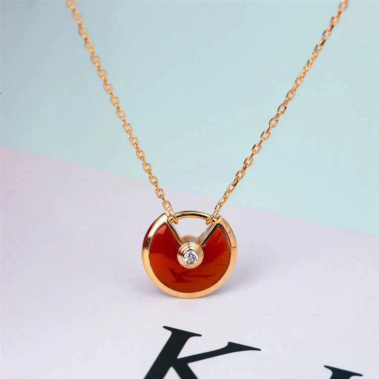 [Royal Jewellery]AMULETTE GOLD CARNELIAN ONYX NECKLACE