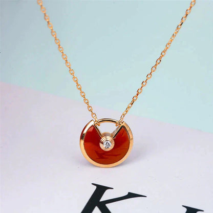 [Royal Jewellery]AMULETTE GOLD CARNELIAN ONYX NECKLACE
