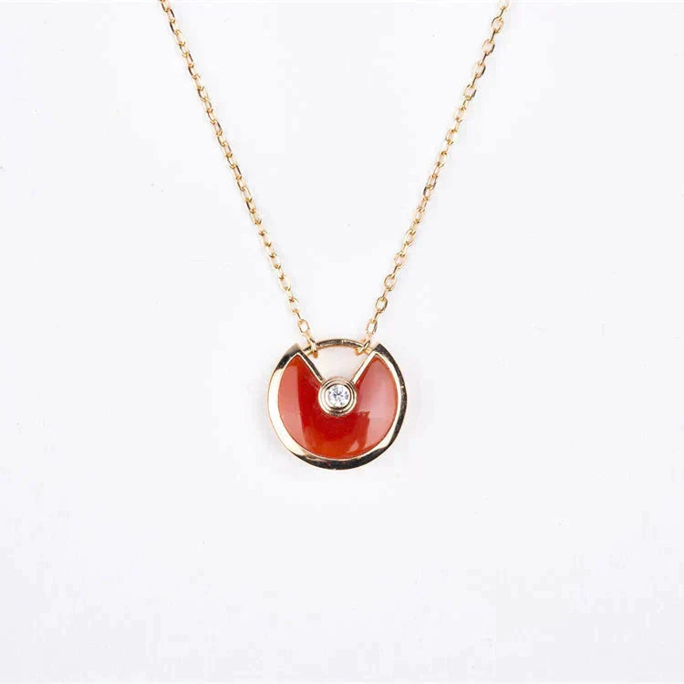 [Royal Jewellery]AMULETTE GOLD CARNELIAN ONYX NECKLACE