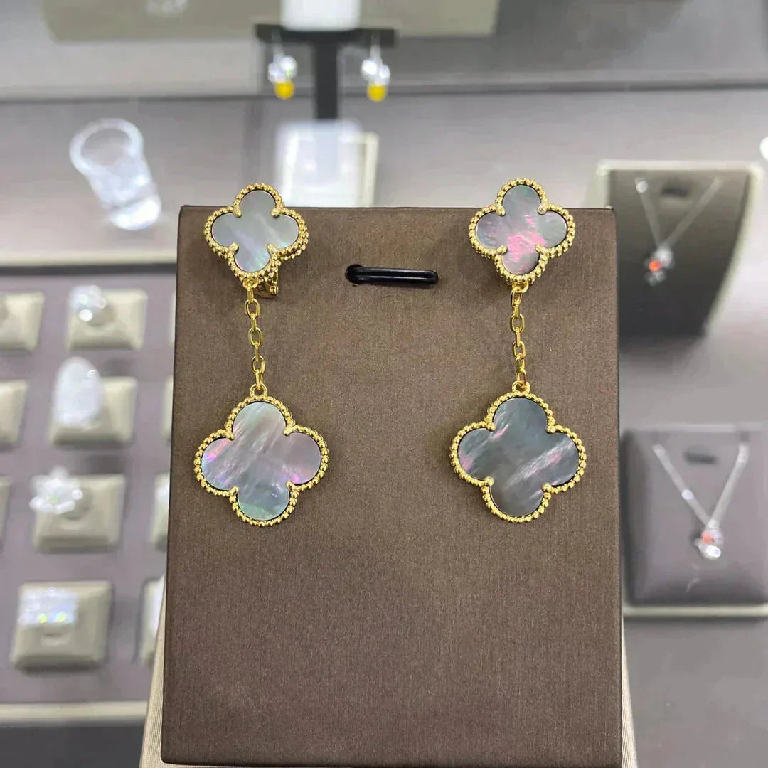 [Royal Jewellery]CLOVER 2 MOTIFS  EARRINGS (MULTIPLE CHOICESC