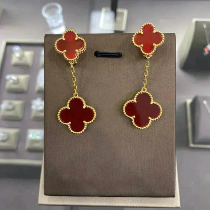 [Royal Jewellery]CLOVER 2 MOTIFS  EARRINGS (MULTIPLE CHOICESC
