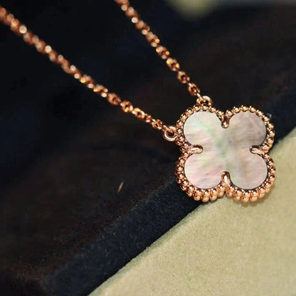 [Royal Jewellery]CLOVER 15MM  GRAY MOTHER OF PEARL NECKLACE