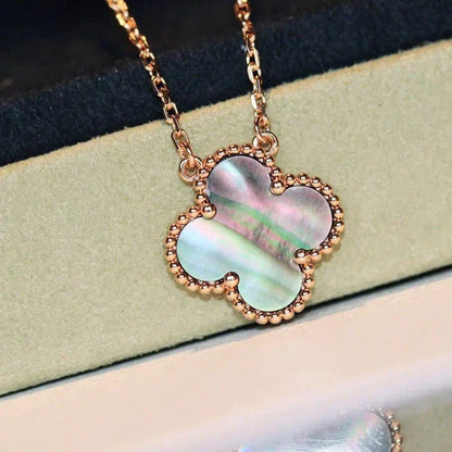 [Royal Jewellery]CLOVER 15MM  GRAY MOTHER OF PEARL NECKLACE